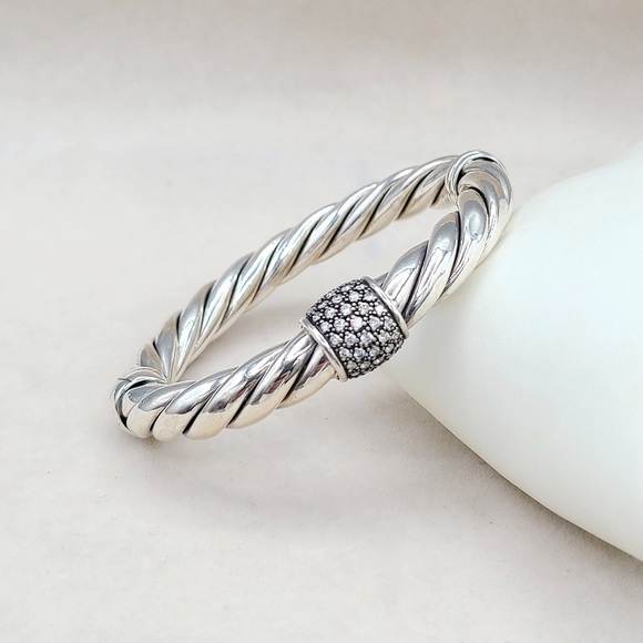 David Yurman 10mm Metro Diamond Station Bracelet - Picture 2 of 14